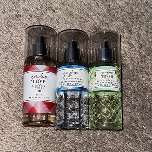 Bath & Body Works Gingham Fine Fragrance Mist Minis  - Love / Original / Fresh 3